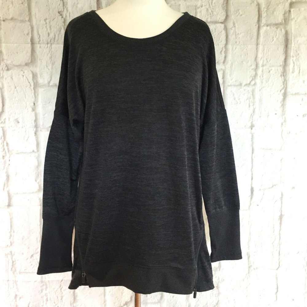 Active Life Heather Graphite Long Sleeve Sweatshirt Side Zippers size XXL EUC